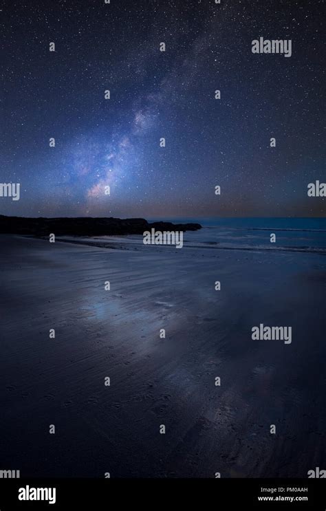 Stunning Vibrant Milky Way Composite Image Over Landscape Of Empty
