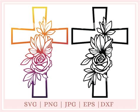 Floral Cross Svg 1215 Svg Design File Svg Files Premium And Free