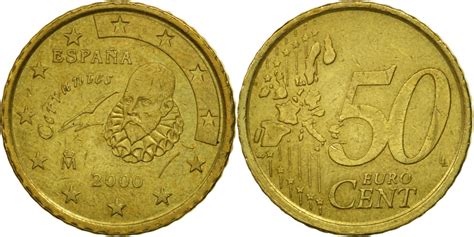 Spain 50 Euro Cent 2000 Brass Km1045 European Coins