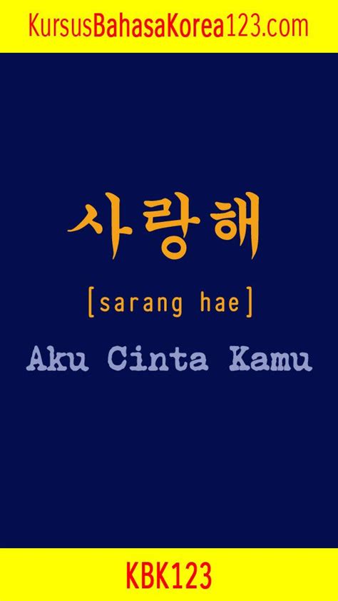 Bahasa Korea Aku Cinta Kamu Belajar Santuy
