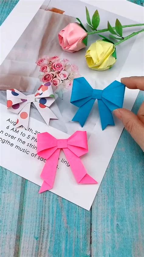 Diy Paper Ribbons Video Paper Crafts Diy Bow Diy Ts