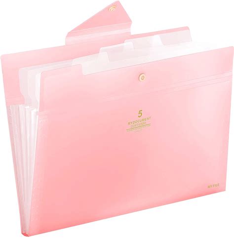 Skydue Expandable 5 Pockets File Folder With Snap Closure Storables