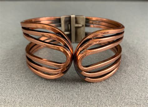 Rame Copper Mid Century Clamper Bangle Bracelet Fits A Small Etsy