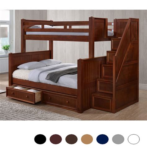 Dillon Twin Over Full Bunk Bed With Stairs With Drawers