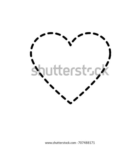 Dotted Shape Heart Love Romance Symbol Stock Vector Royalty Free