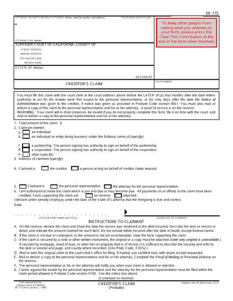 Form De 172 Fill Out Sign Online And Download Fillable Pdf