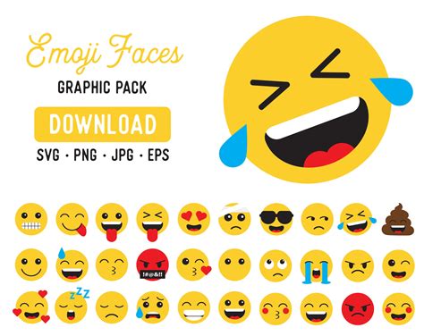 Emoji Graphics Emoji Bundle Svg Illustration Emoji Instant Download