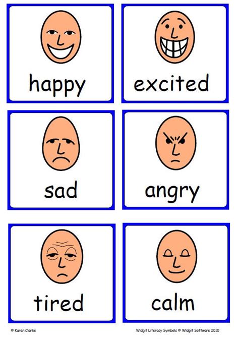Widgit Emotions Flashcards Teaching Resources Emotions Cards