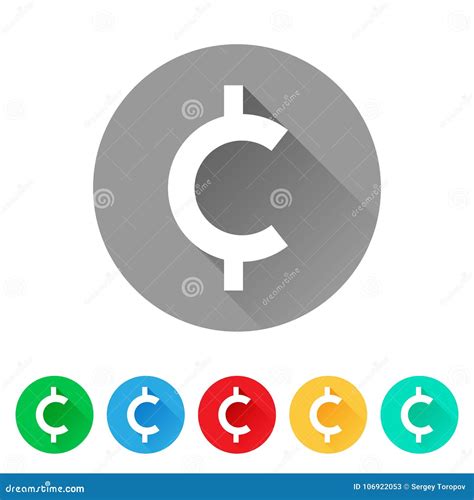 Set Of Cent Sign Icons Currency Symbol Stock Vector Illustration Of