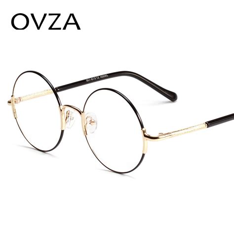 Buy Ovza Retro Glasses Frames Women Metal Big Optical Frame Men Fashion Circle