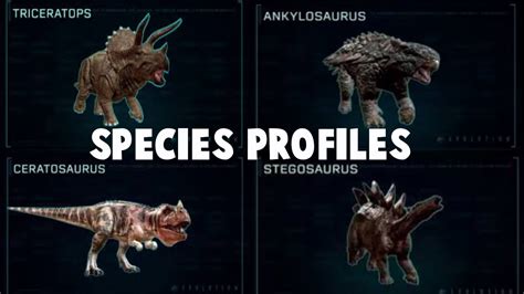 Jurassic World Evolution Species Profiles Youtube