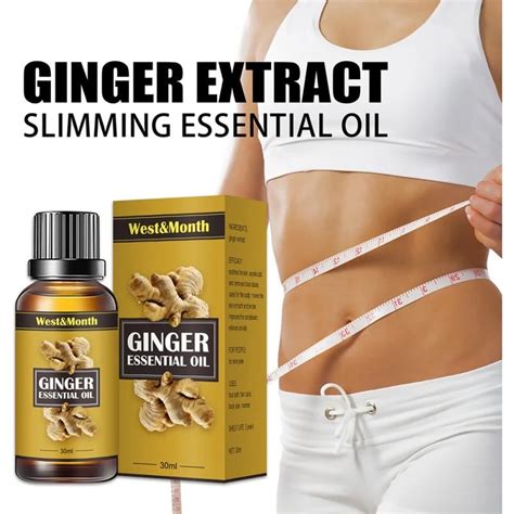 30ml ginger slimming essential oil fat burning lose weight reduce cellulite full body thin leg
