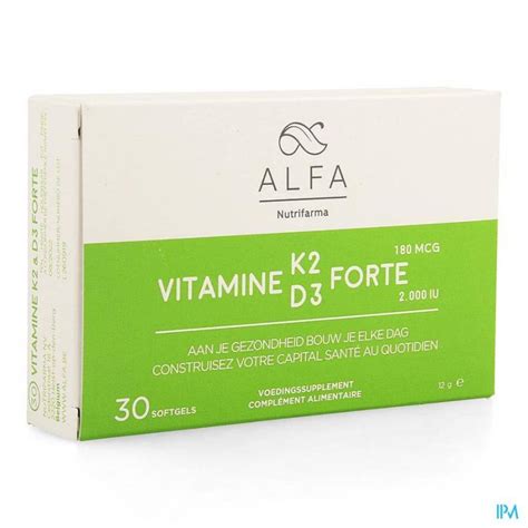 Alfa Vitamine K2 D3 Forte 30 Softgels Online Apotheek Pharmazone