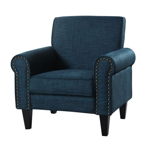 Upholstered Accent Chair With Nailhead Trim Royal Blue