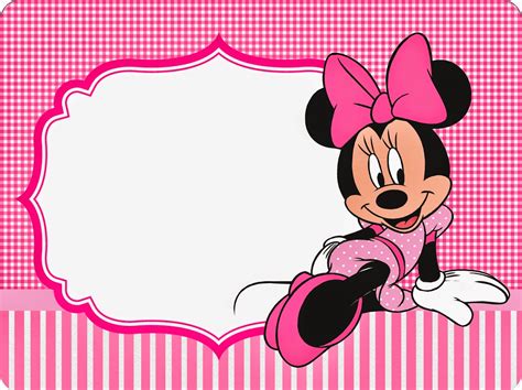 Minnie Cuadros Rosa Invitaciones Y Etiquetas Para Candy Bar Para