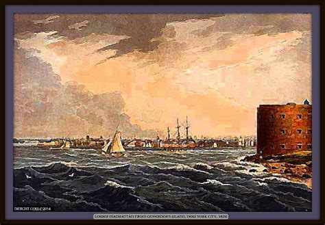 New York From Governors Island 1820 Mixed Media By Dwight Goss Fine