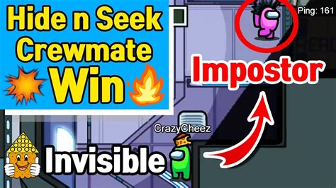 The impostor will count to ten(or more) and then runs around killing. Among Us Hide and Seek Gameplay Crewmate Win - YouTube