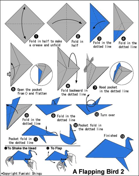 How To Make A Flapping Bird Origami Origami Tutorial