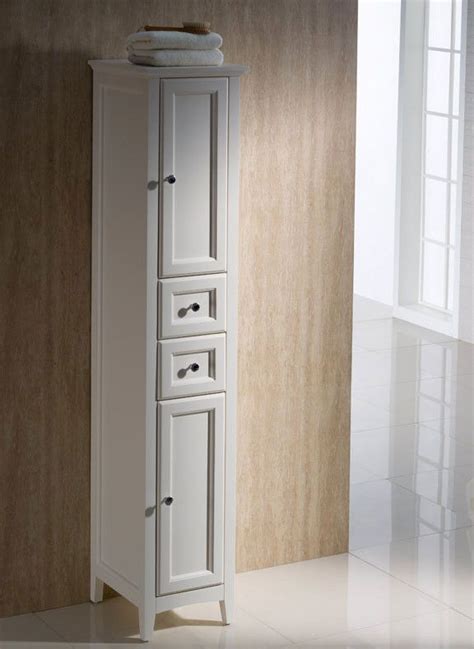 Fresca Oxford Antique White Tall Bathroom Linen Cabinet Linen Cabinet