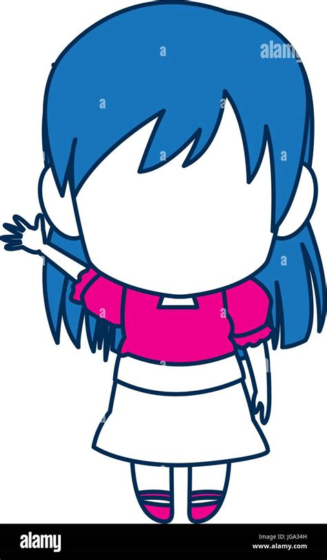 Cute Anime Chibi Little Girl Cartoon Style Stock Vector Image And Art Alamy