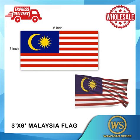 Malaysia Flag Jalur Gemilang Merdeka Bendera 3x6 Feet 1pc Lazada