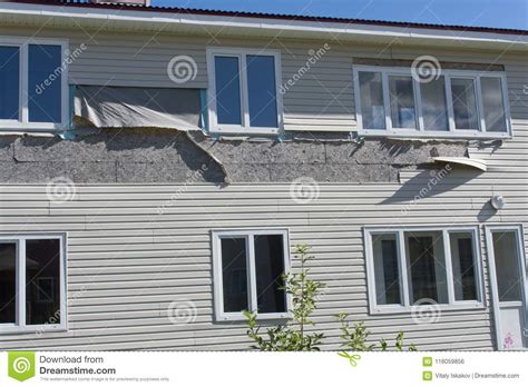 Boarded Up Suburban Ranch House Blue Sky Clouds Stock Photo Image