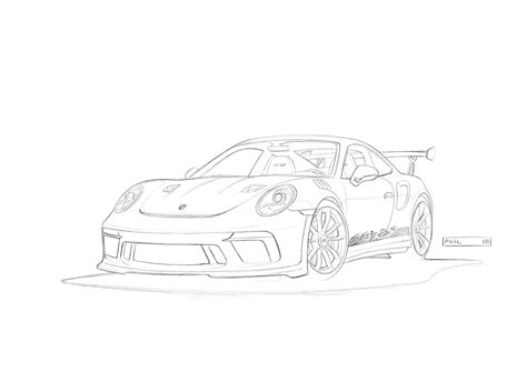 Porsche 911 Gt3 Rs Sketch Time Lapse On Behance