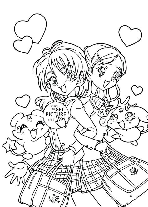 Japanese Anime Coloring Sheets : Little Anime Girl Coloring Page - Free