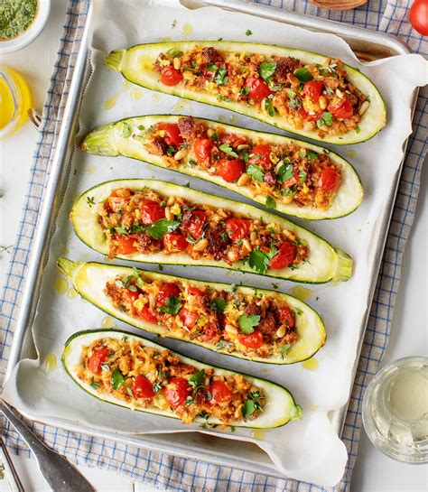 Chop and reserve zucchini flesh. Stuffed Zucchini Boats Recipe - Love and Lemons
