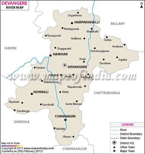 Karnataka has many rivers and sea shore line, yet transportation by water is negligible as compared to other mode of transport in the state. Davangere River Map