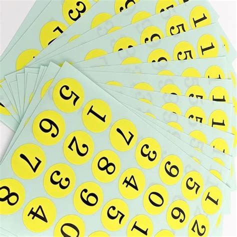 Mochithings Neon Yellow Number Sticker Set