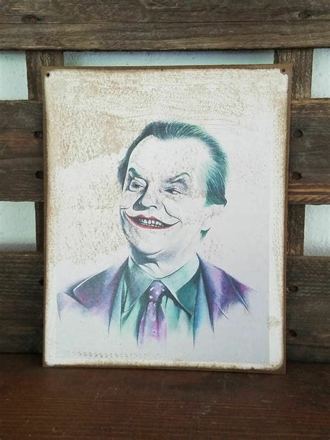 The Joker Jack Nicholson Batman Sign Pop ART Wood Vtg Style Sign Plaques Signs