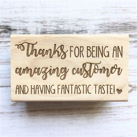 Insert a photo, change font. Cute alternative to the basic thank you stamp: Thanks for being an amazing customer and hav ...