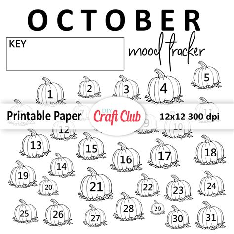 October Mood Tracker Printable Printable Word Searches