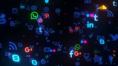 Social Media Pattern Neon Background By Gesh Tv Videohive