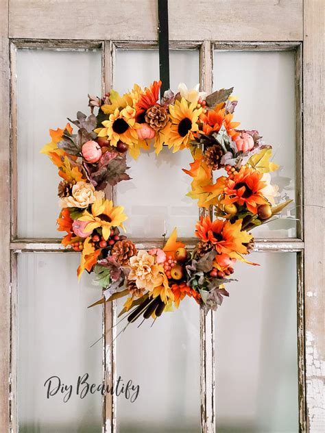 How To Make A Dollar Store Fall Wreath In 5 Easy Steps Diy Beautify