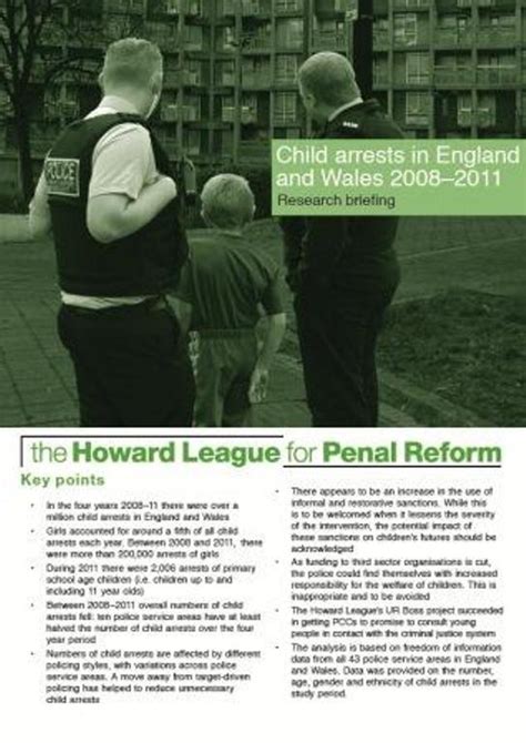 The Howard League Child Arrests In England And Wales 20082011