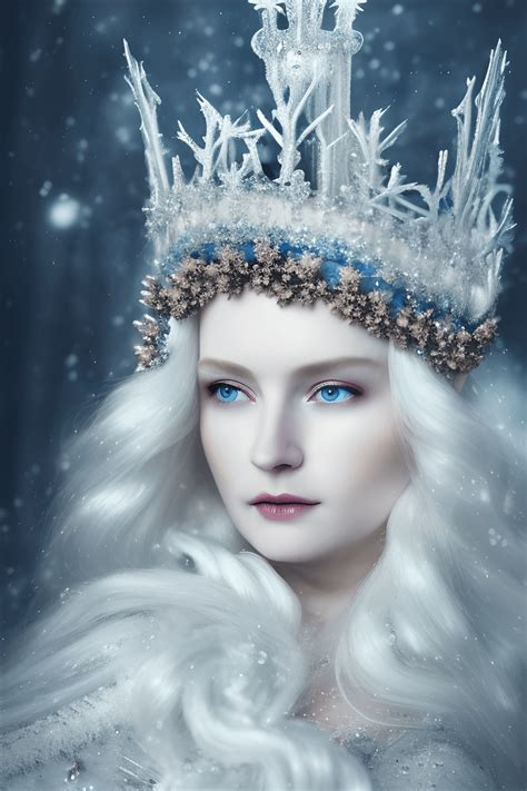 Beautiful Pale Snow Queen Graphic · Creative Fabrica