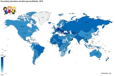 Secondary Education Duration Years On World Map