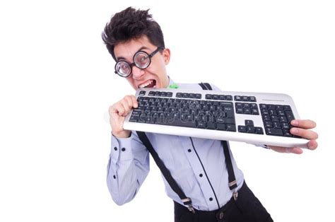 Computer Geek Nerd Stock Image Image Of Keyboard Caucasian