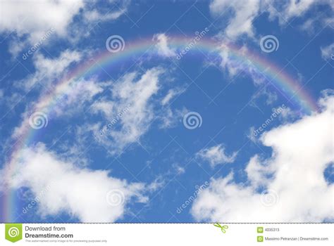 Blue Sky With Rainbow Stock Image Image Of Clouded