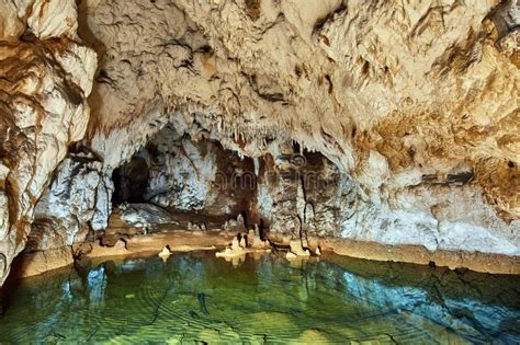 Cave Interior In A Limestone Mountain Stock Photo Image Of Flowstone
