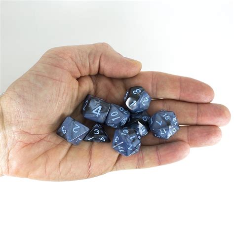 Grey And Blue Dnd Dice 8 Dice Polyhedral Rpg Set With Extra D20