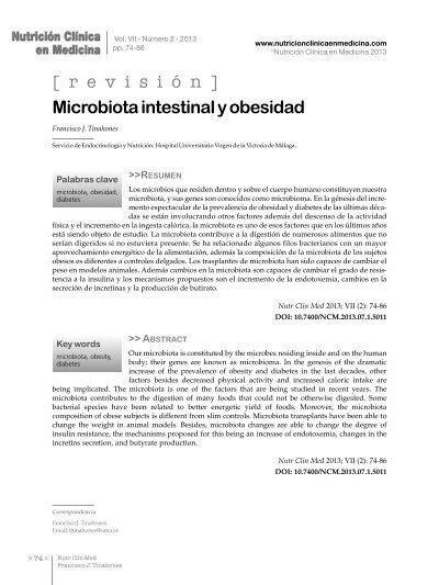 Microbiota Intestinal Y Obesidad