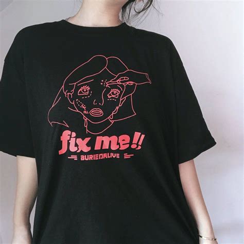 Alice Face Plastic Surgery Print Oversized Grunge T Shirt In 2021