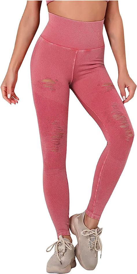 Onegirl Fashion Ripped Yoga Pants For Women High Waisted