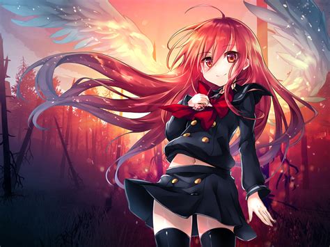 anime girls red eyes leaves short hair hd wallpaper w