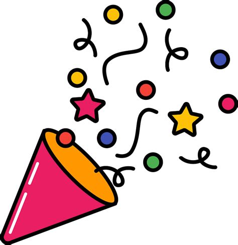 Party Horn Confetti Clipart