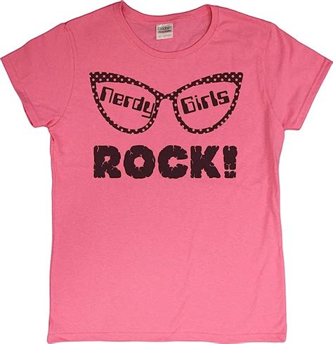 Ladies Nerdy Girls Rock Cute Funny Nerdy T Shirt Small