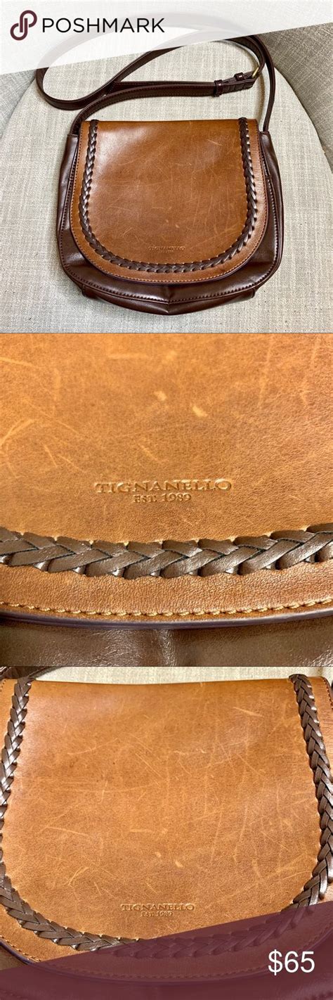 Tignanello Vintage Leather Crossbody Saddle Bag Vintage Leather